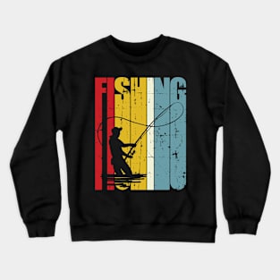 Mens Retro Fishing Fishermen Father's Day Crewneck Sweatshirt